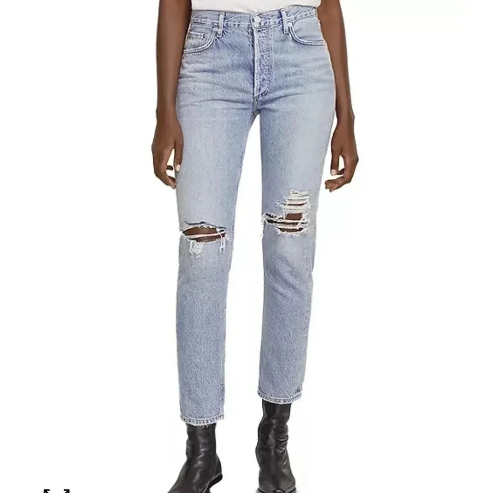❤️ Agolde ❤️| Jamie Distressed High Rise Raw Hem Jean's Sz 25